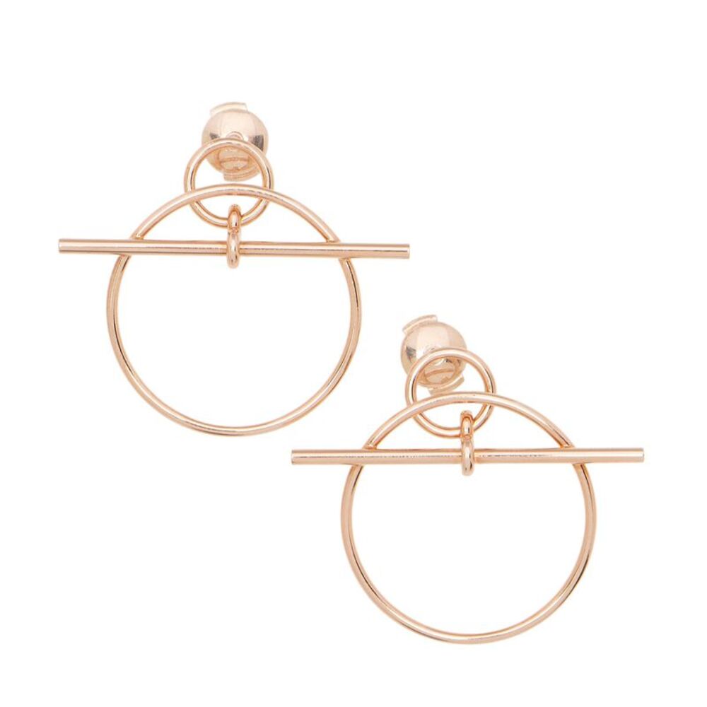 Hermes 18k Rose Gold Small Loop Earrings
